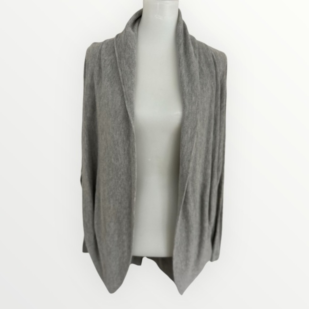 Magaschoni wool blend long open front cardigan sweater